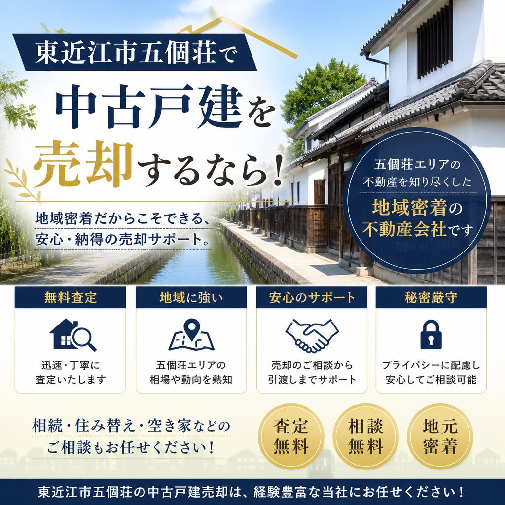 東近江市五個荘で中古戸建を売却するなら！