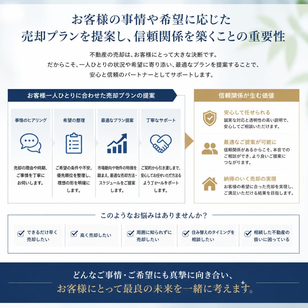 相談を通じた最適な売却プランの提案