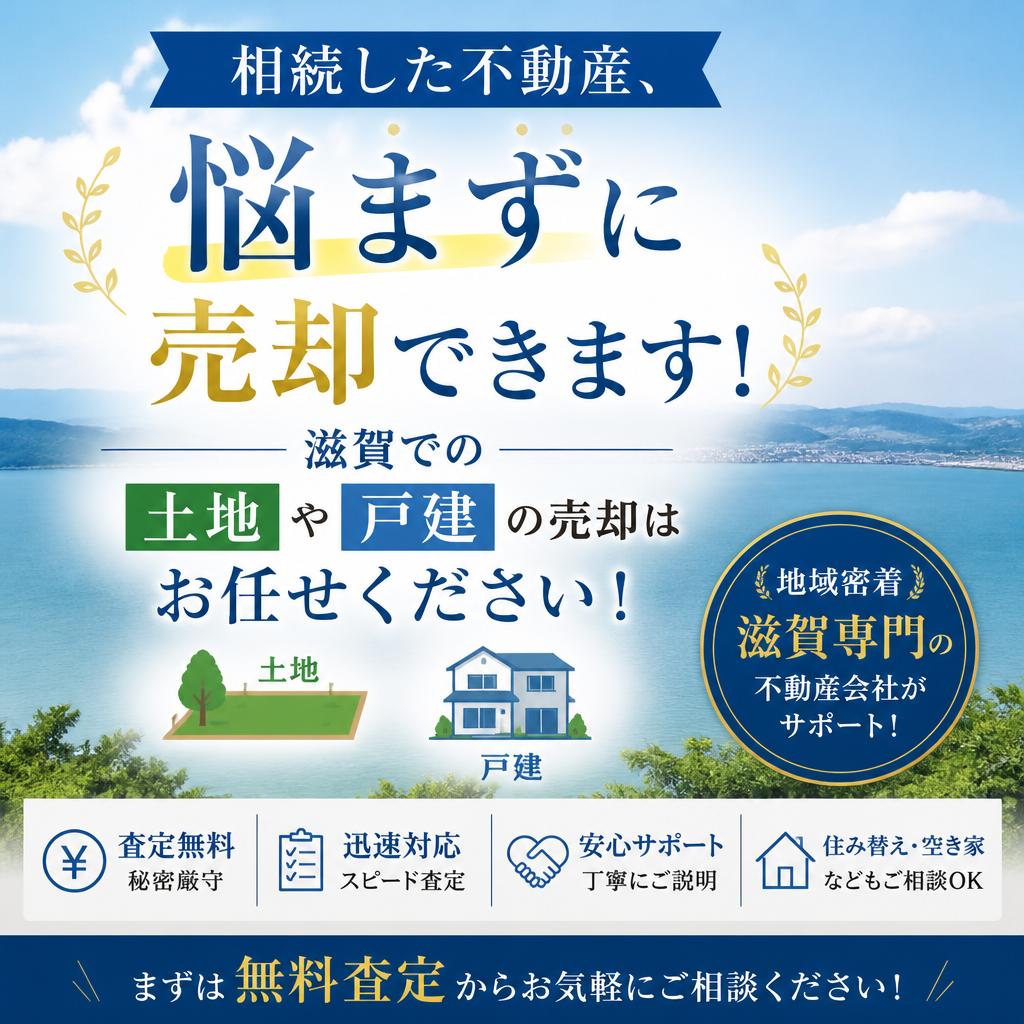 相続した不動産、悩まずに売却できます！滋賀での土地や戸建の売却はお任せください！