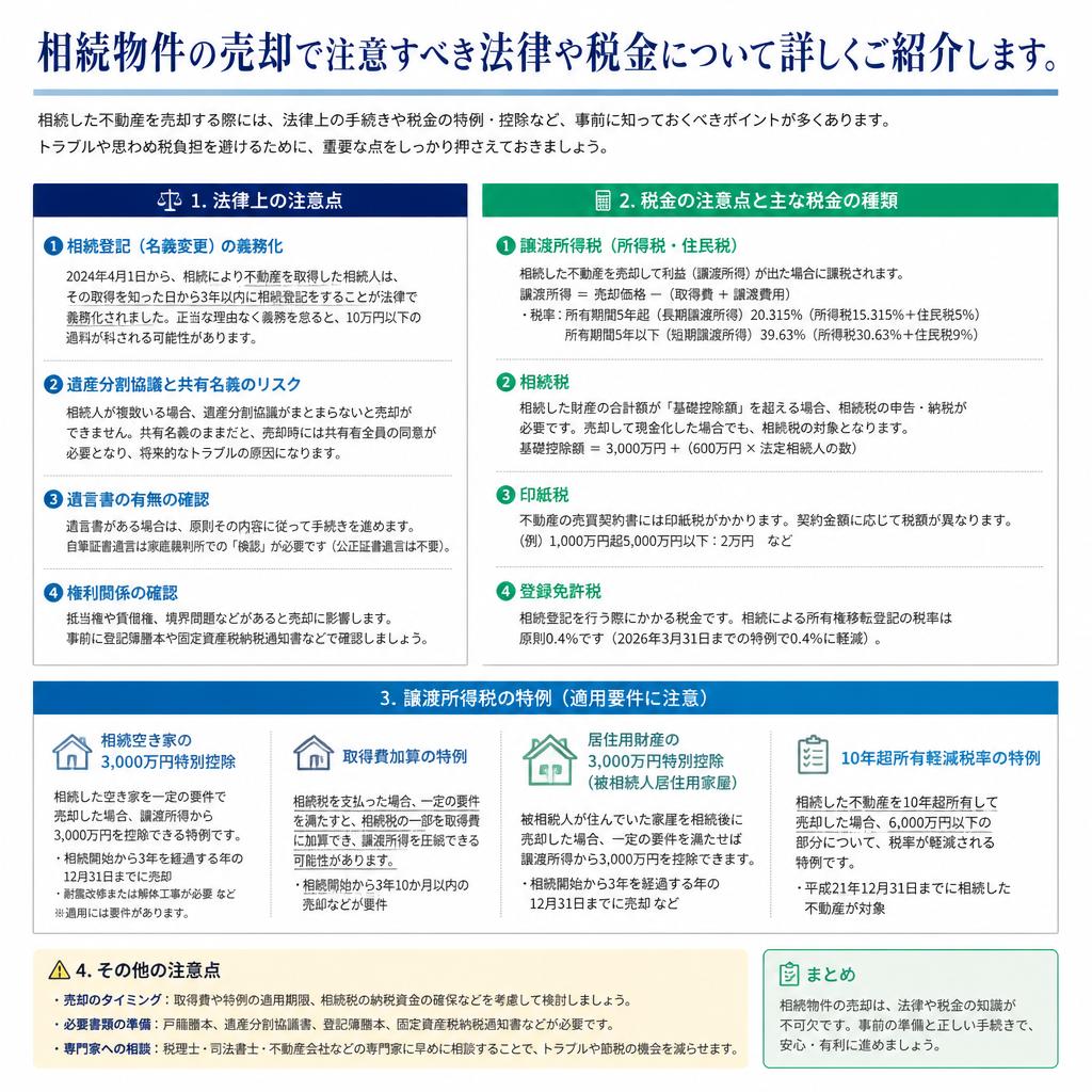 相続物件の売却における注意点