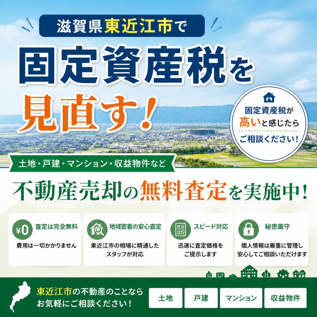 滋賀県東近江市で固定資産税を見直す！不動産売却の無料査定を実施中！