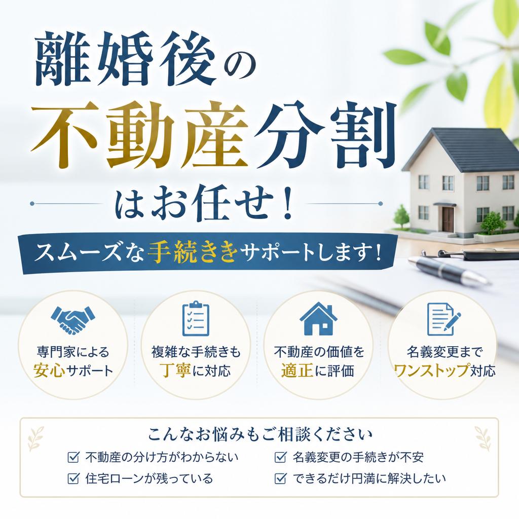 離婚後の不動産分割はお任せ！スムーズな手続きをサポートします！