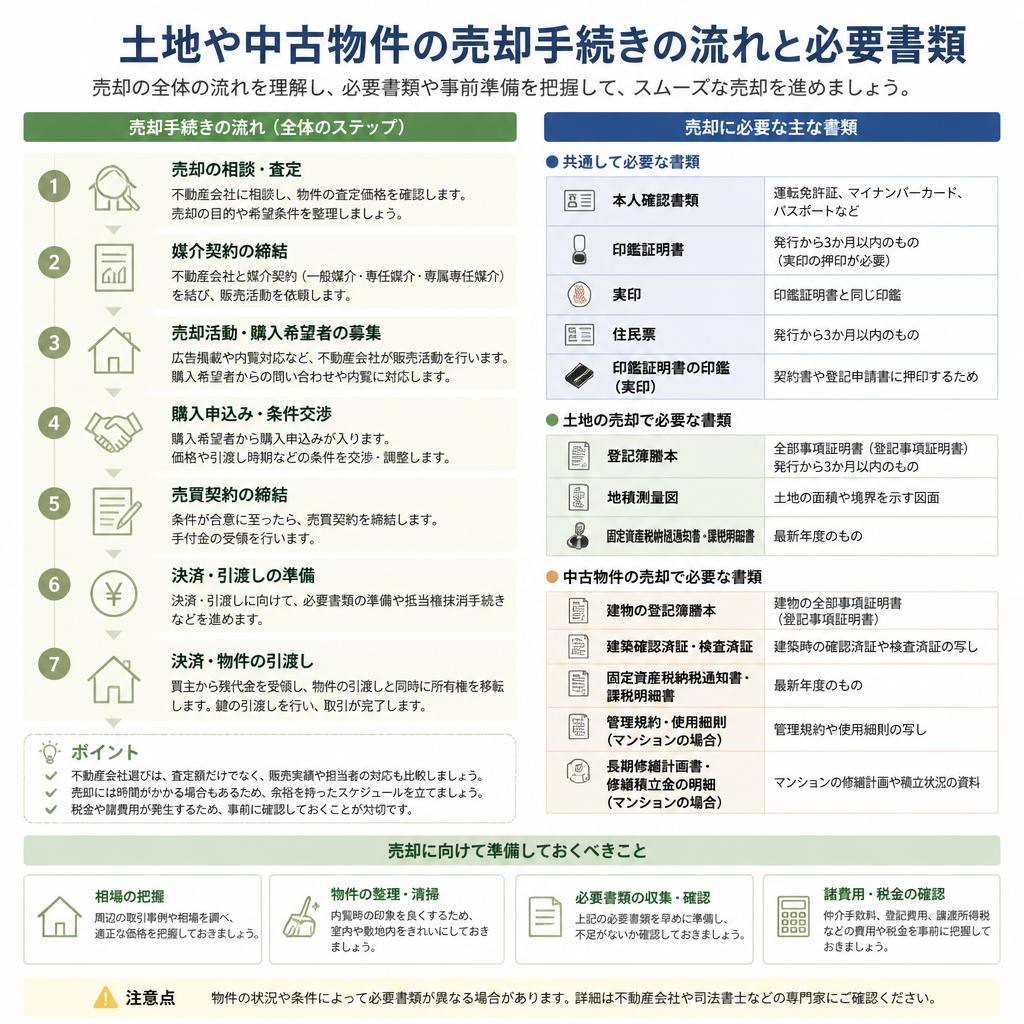 売却の流れと必要書類