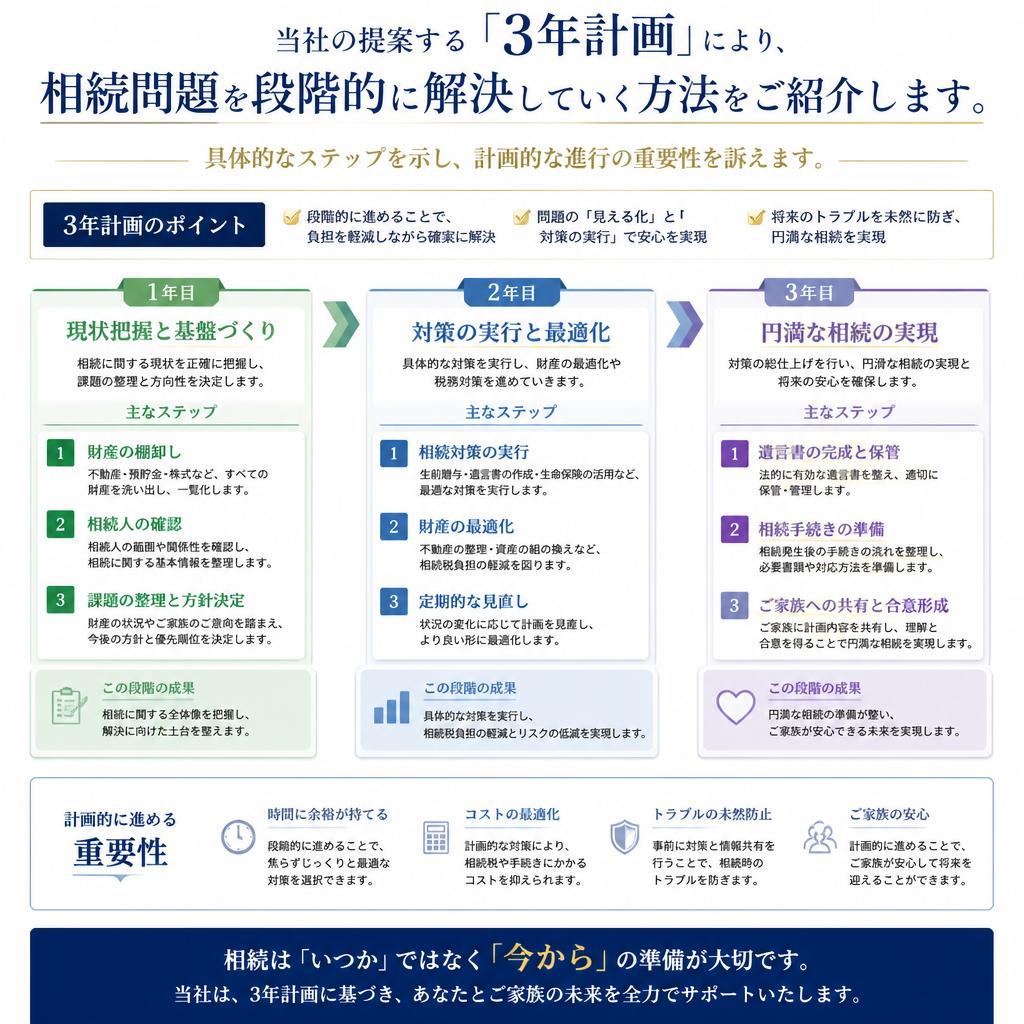 3年計画で進める相続手続き