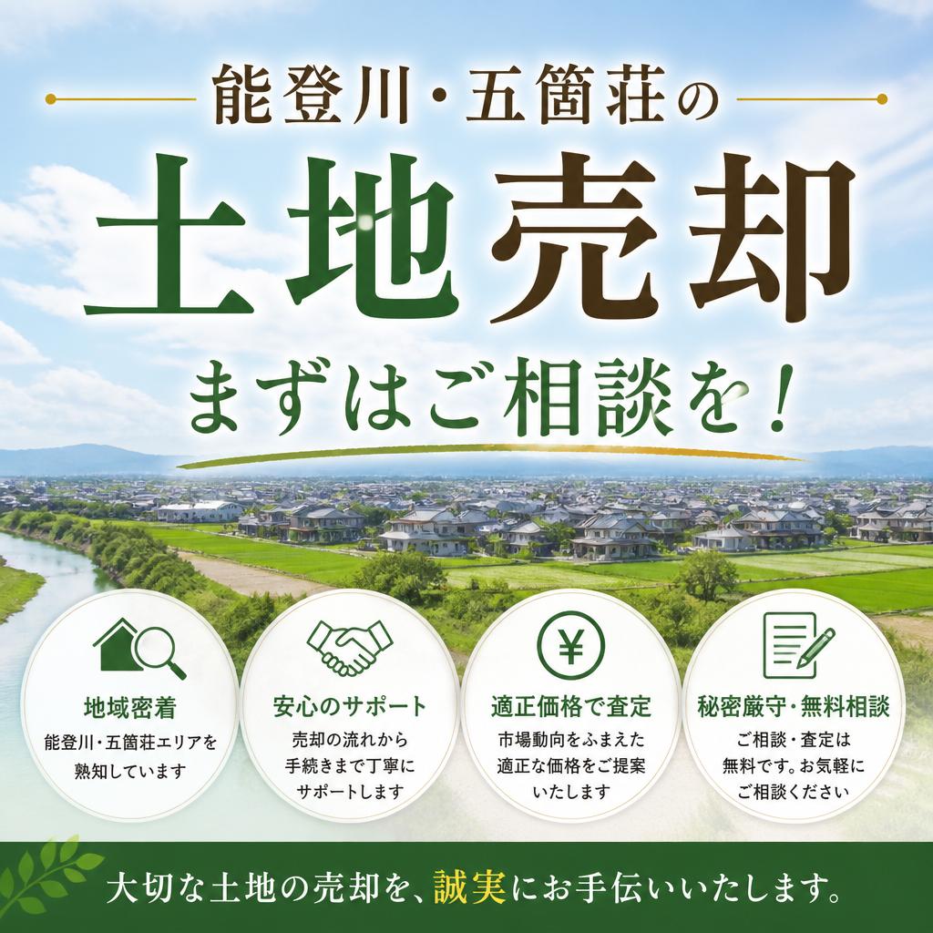 能登川・五箇荘の土地売却、まずはご相談を！