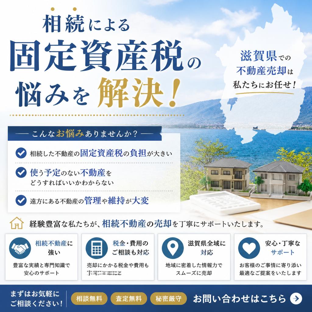 相続による固定資産税の悩みを解決！滋賀県での不動産売却は私たちにお任せ！