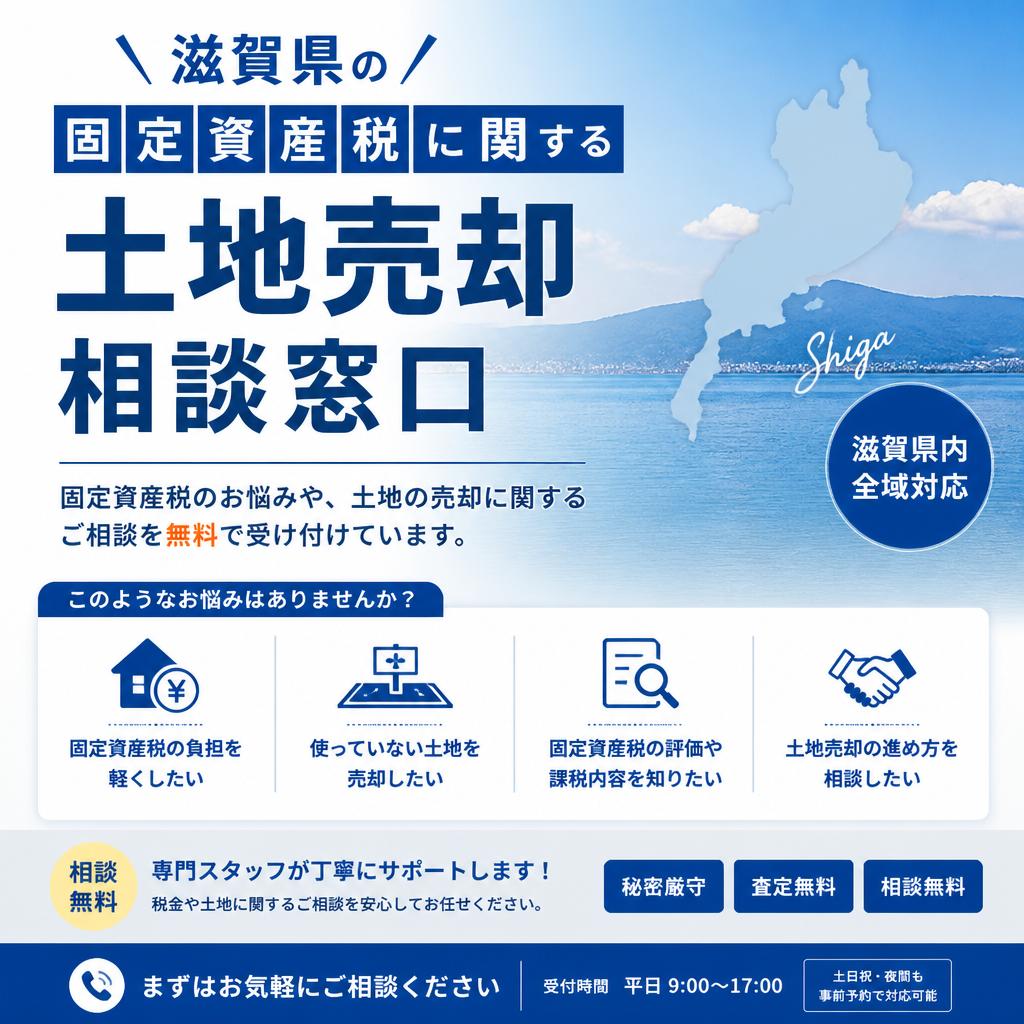 滋賀県の固定資産税に関する土地売却相談窓口！