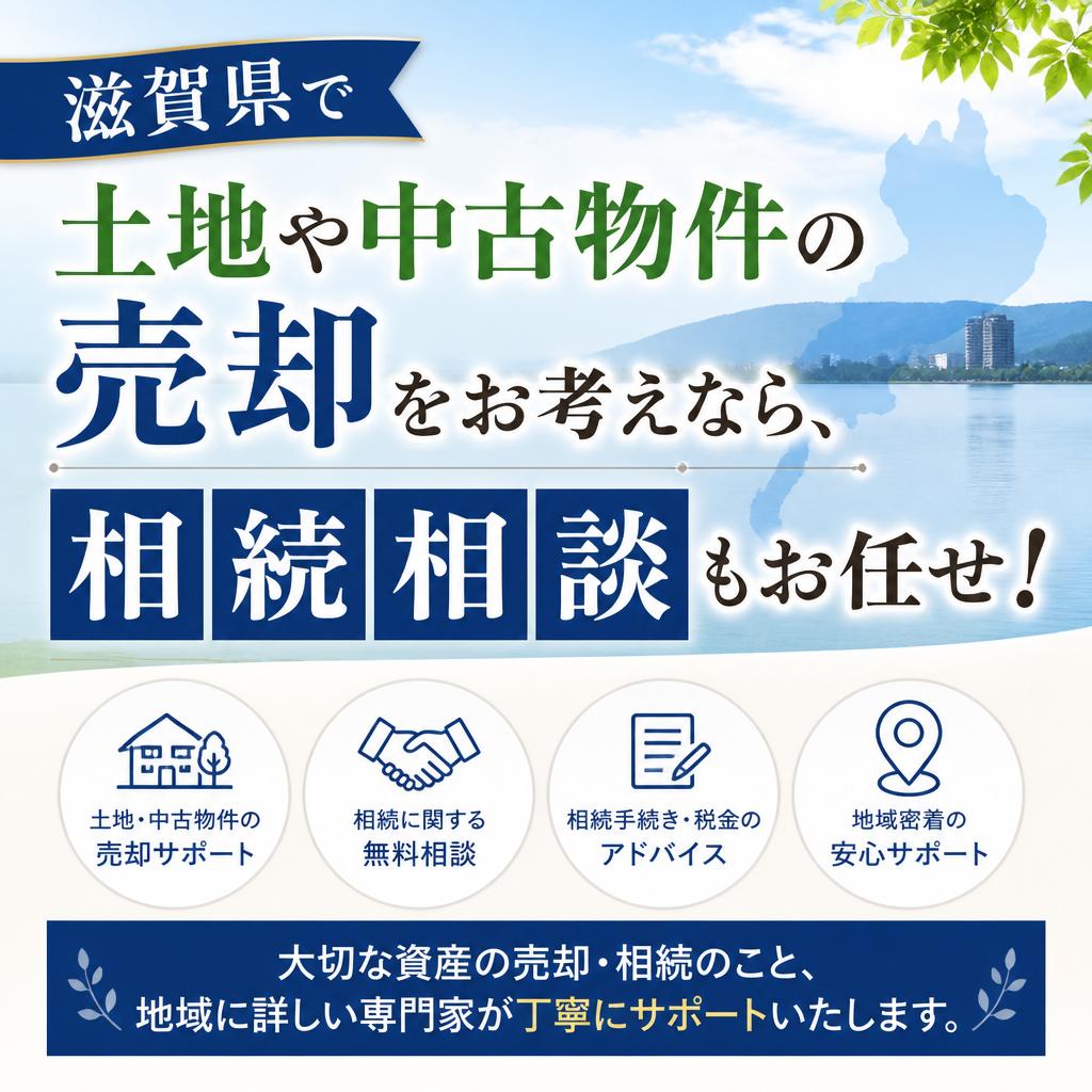 滋賀県で土地や中古物件の売却をお考えなら、相続相談もお任せ！