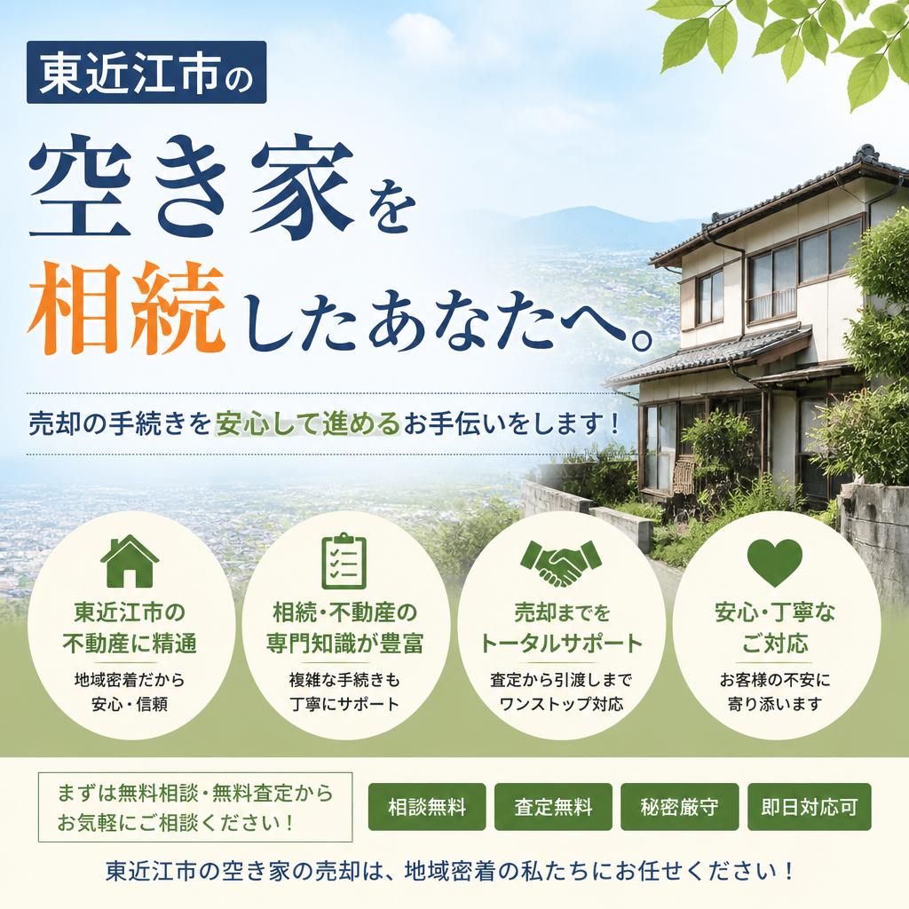 東近江市の空き家を相続したあなたへ。売却の手続きを安心して進めるお手伝いをします！