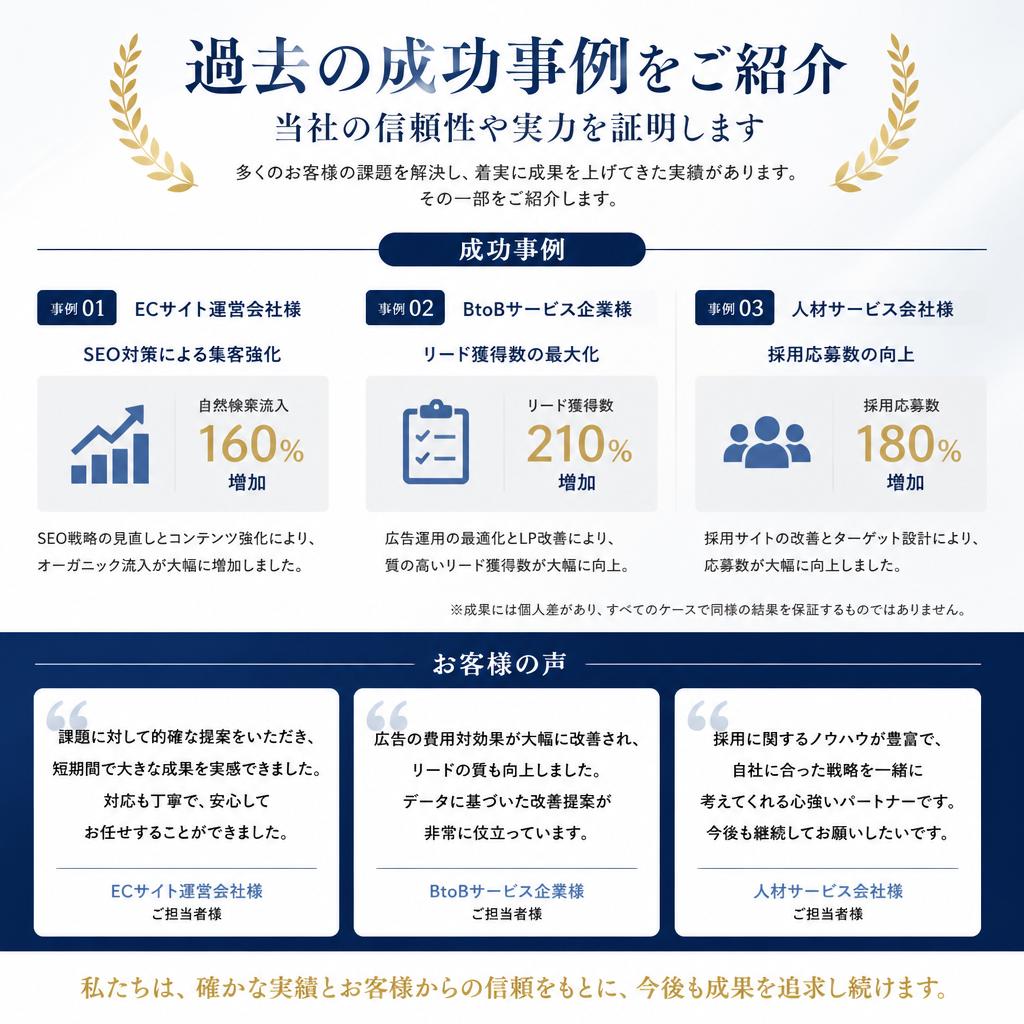 実績紹介：当社の成功事例