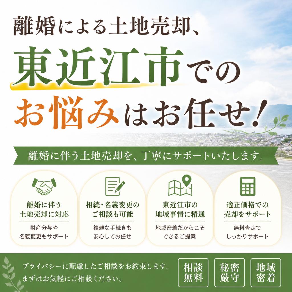 離婚による土地売却、東近江市でのお悩みはお任せ！