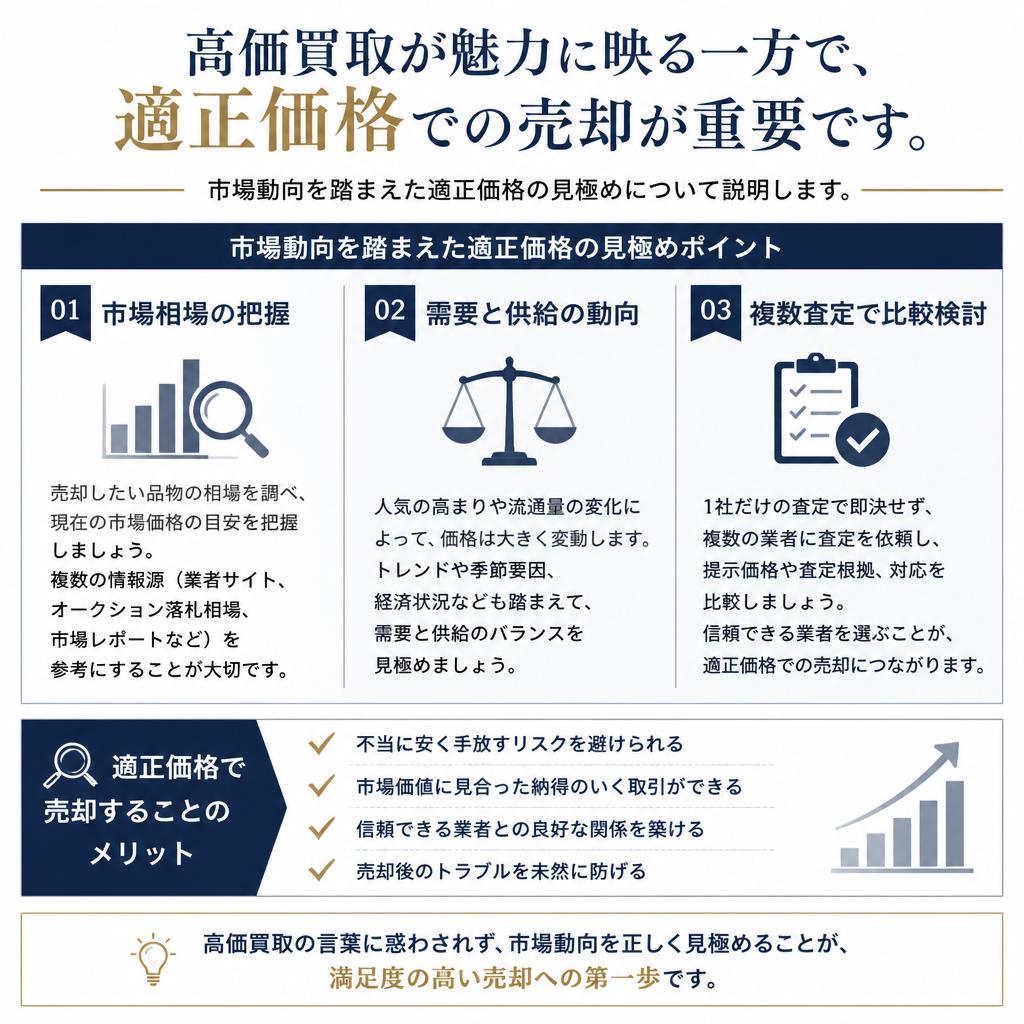 高価買取ではなく、適正価格の提案