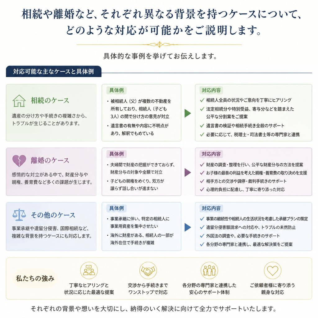 特別な事情への対応