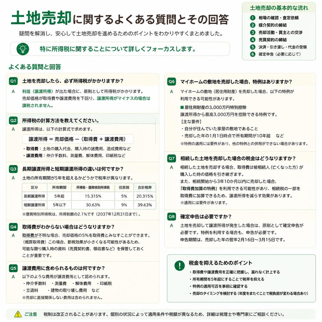 よくある質問：土地売却と所得税