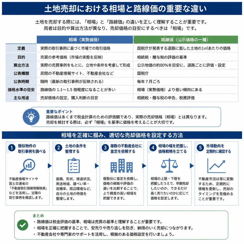 土地の相場と路線価の関係
