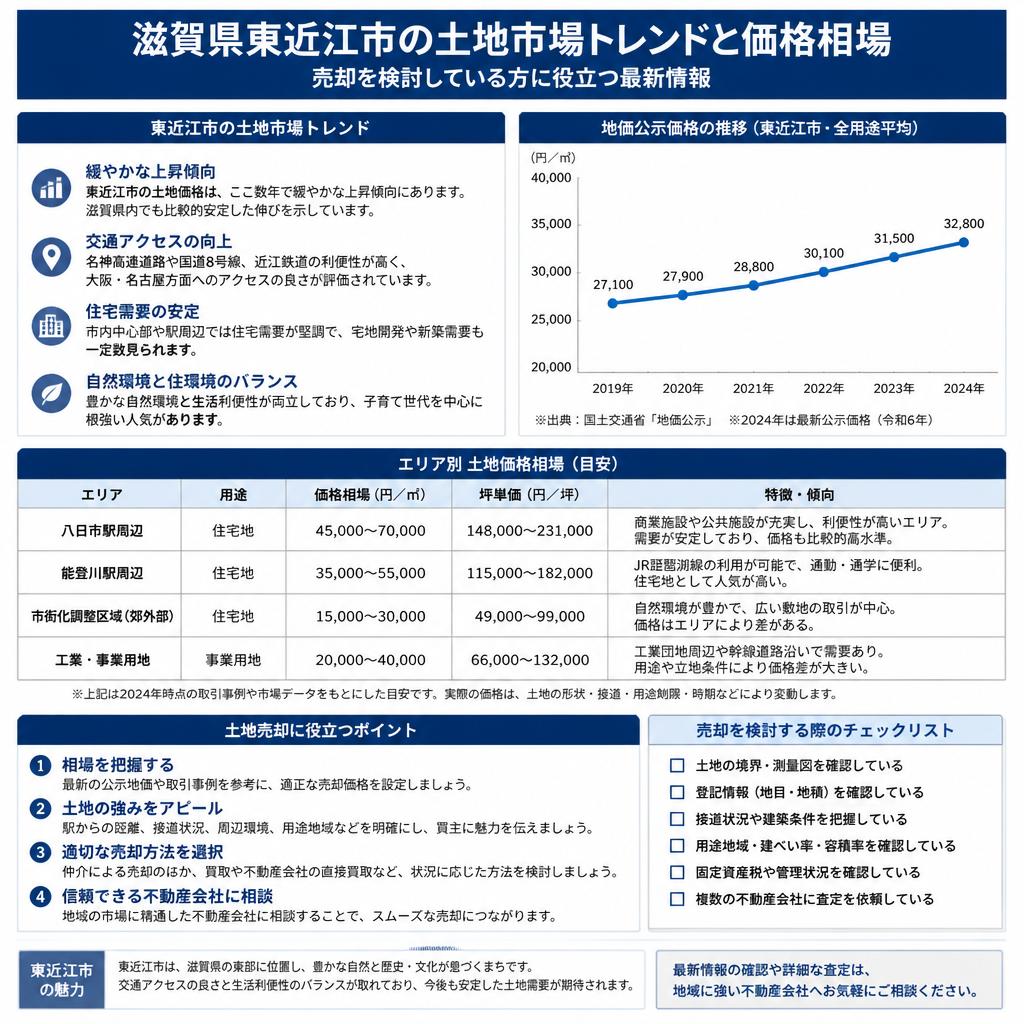 滋賀県東近江市の土地市場の現状