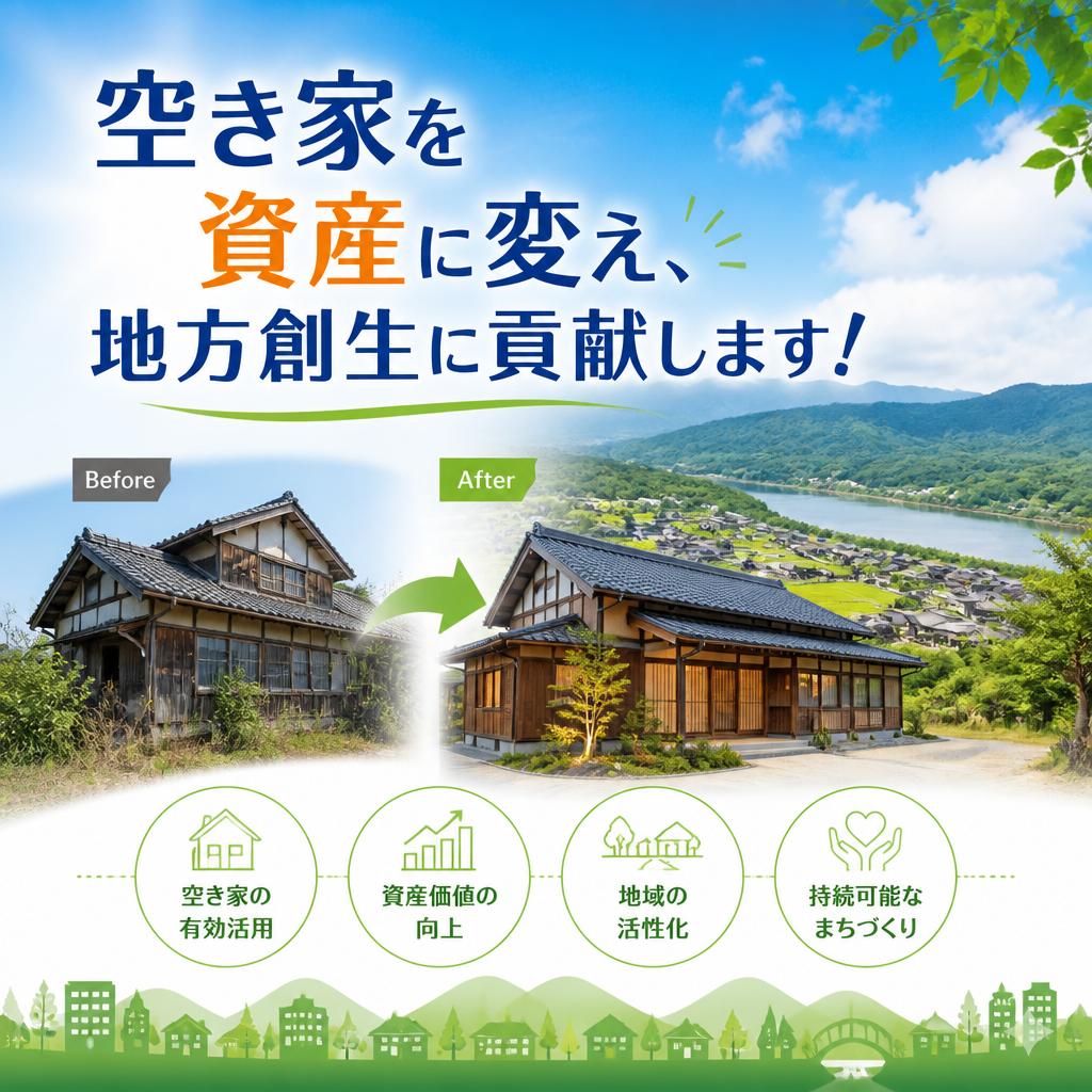 空き家を資産に変え、地方創生に貢献します！