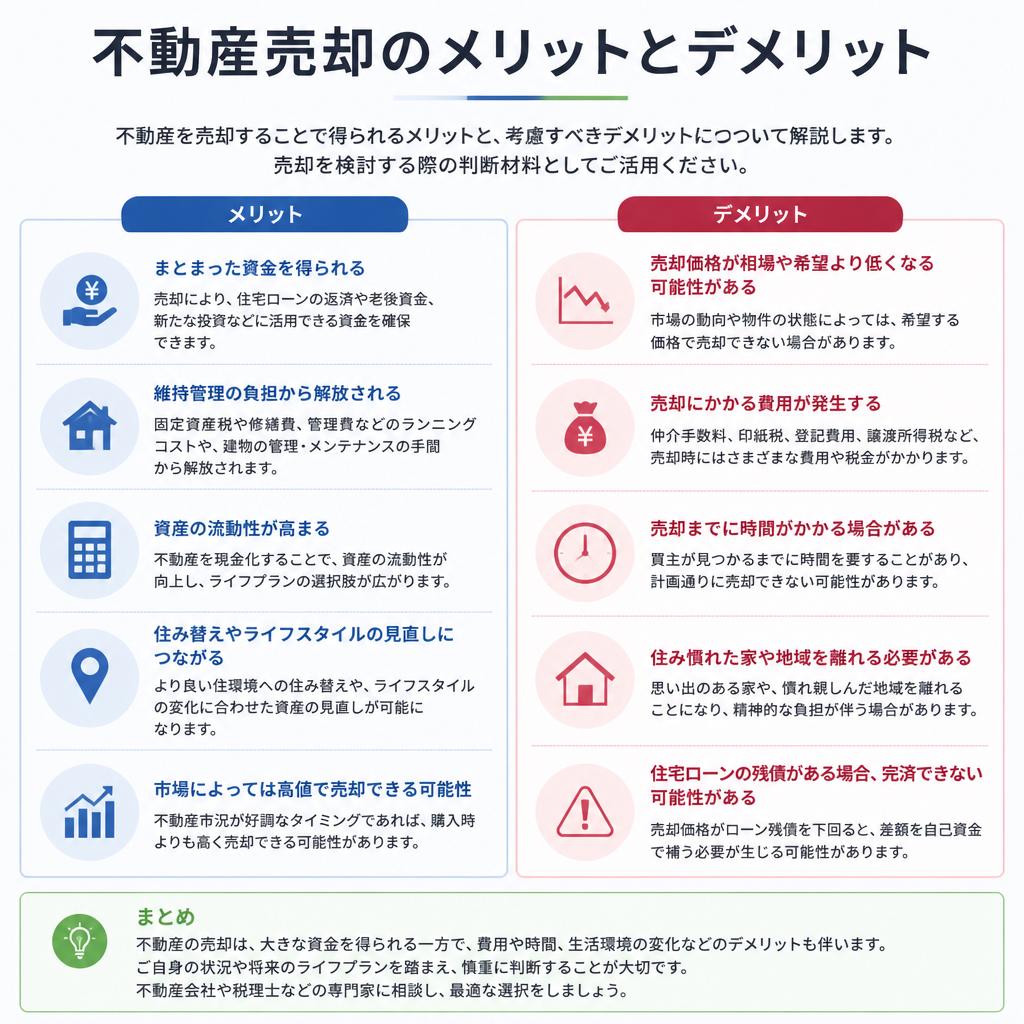 不動産売却のメリットとデメリット