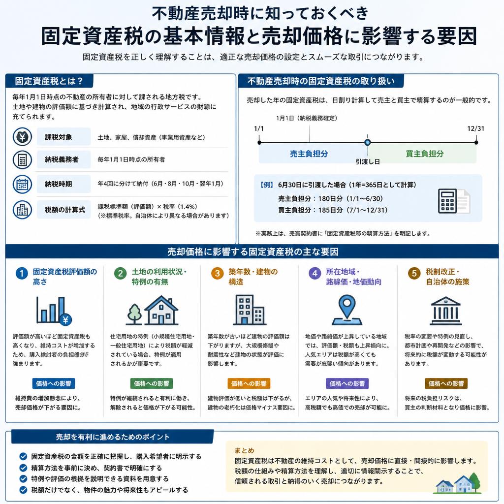 売却時の固定資産税について