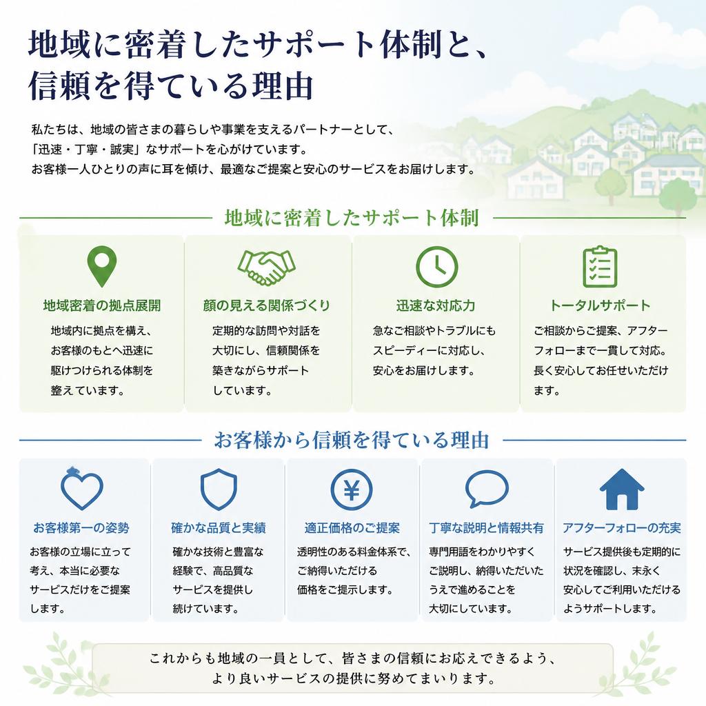 地域密着のサポート体制