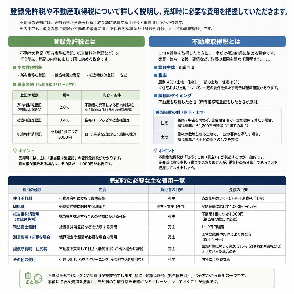 売却に必要な税金について